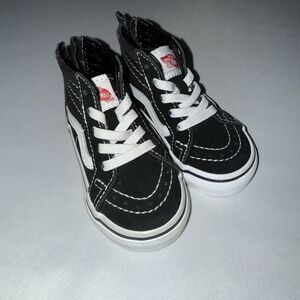 Black High Top Baby/Toddler 4.5 VANS Old School With Easy Zipper On Back